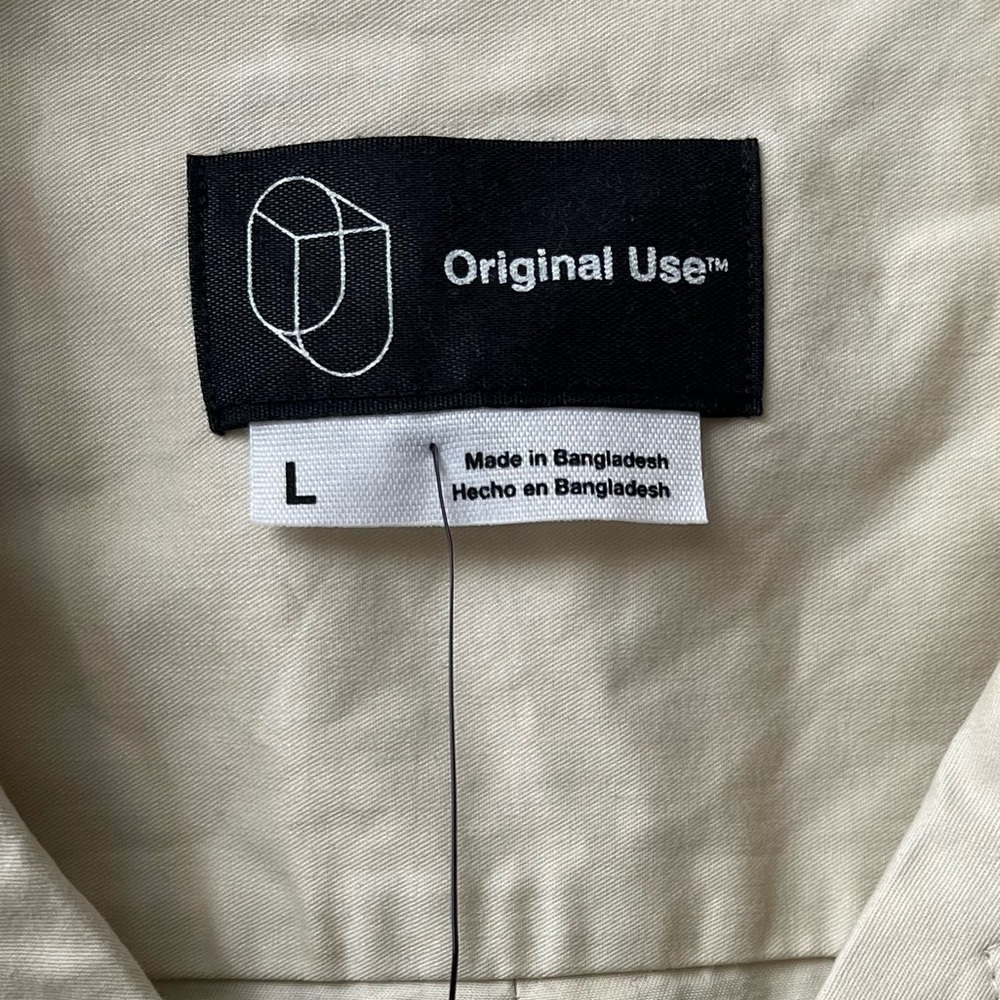 Original Use Short Sleeve Button Down Utility Shirt Mens Large Cream NWT - Picture 4 of 8